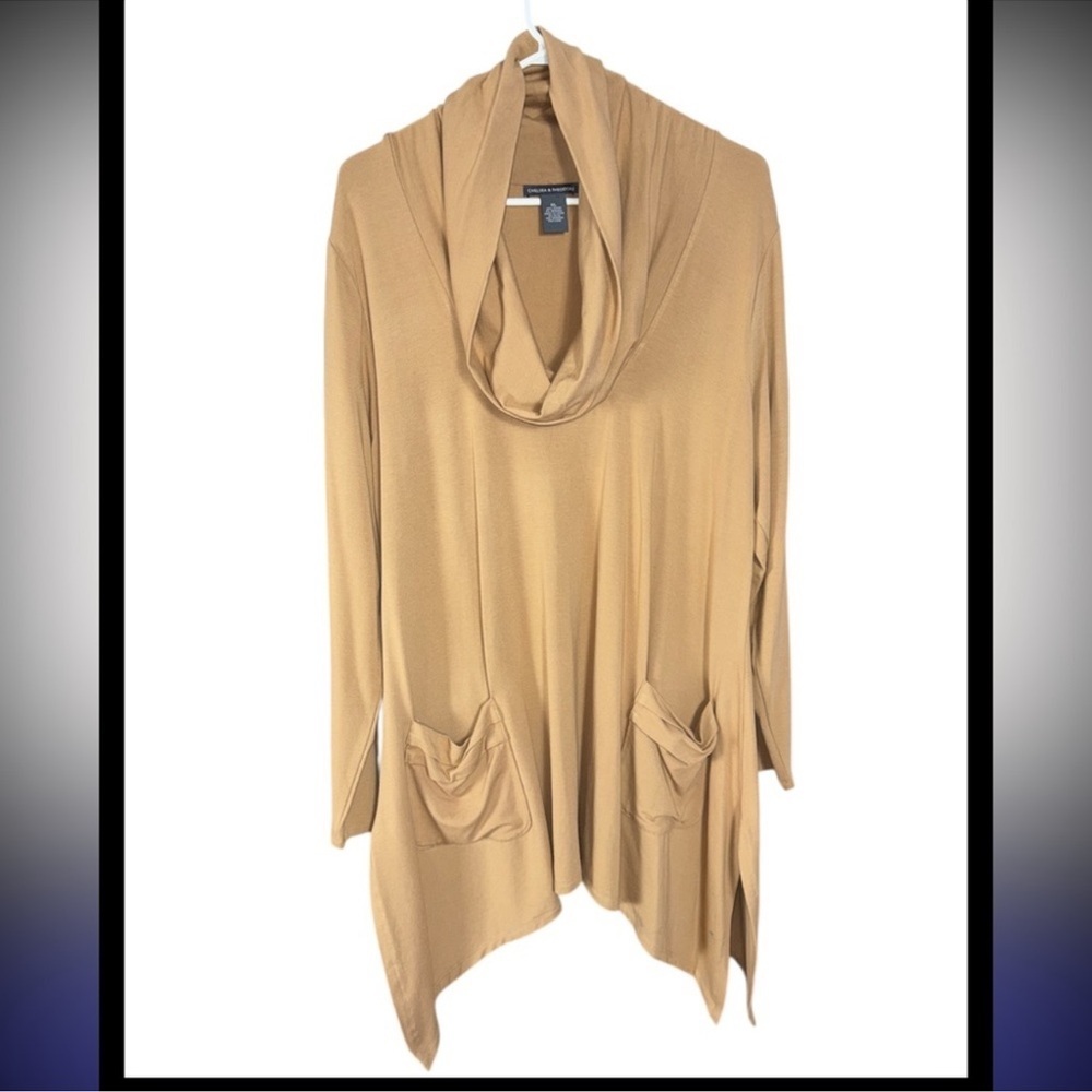 Chelsea & Theodore Tan Cowl Neck
Tunic with Pockets NWT size XL